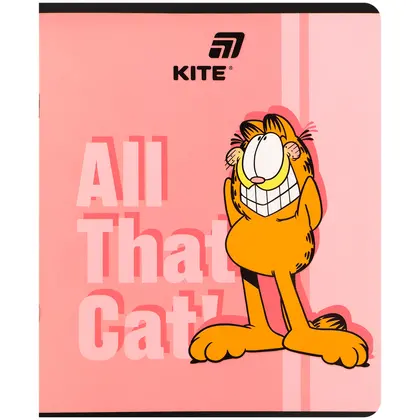 Тетрадь школьная KITE, 24 листа, Garfield, клетка, (GF26-238)