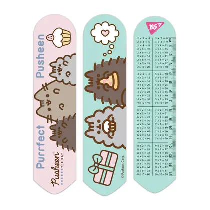Закладки для підручників YES пластикові, 2D, Рожево-зелені, Pusheen (708341)