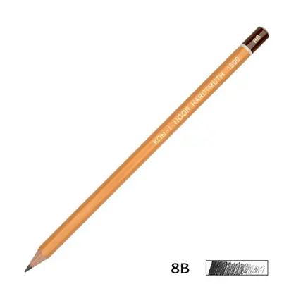 Чернографитный карандаш Koh-i-noor 1500, 8В, , (1500.8B)