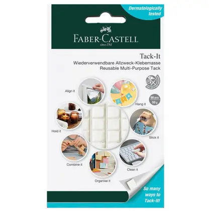 Клей універсальний Faber-Castell TACK IT 50 г. багаторазовий, пластичний, Білий, (187091/589150-50)