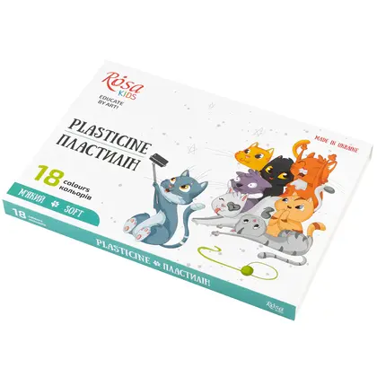 Пластилин Rosa Kids, 18 цветов, 288 г., Cats (302103)