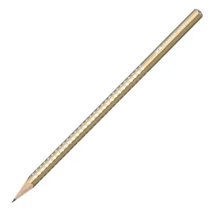 Чорнографітний олівець Faber-Castell GRIP SPARKLE PEARL золото, (118214P)