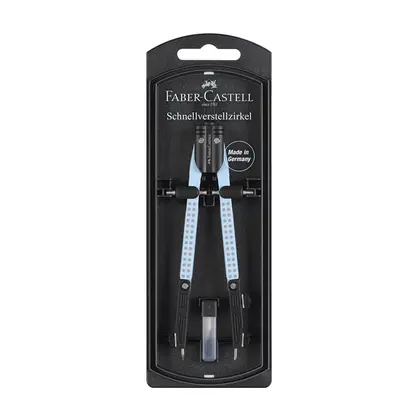 Циркуль Faber-Castell, до 340 мм., QUICK SET COMPASS GRIP, SKY BLUE,