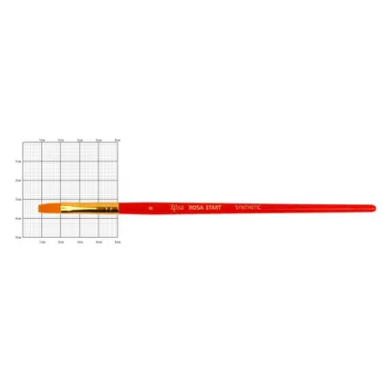 Пензель синтетичний плоский Rosa Start №8 242, короткая ручка (18750208)