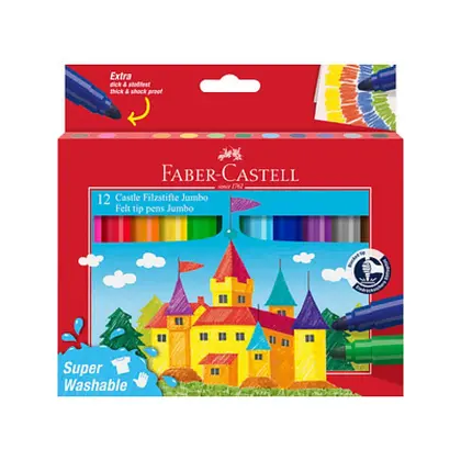Фломастери в наборі Faber-Castell 12 кольорів JUMBO, FELT TIP (154311)