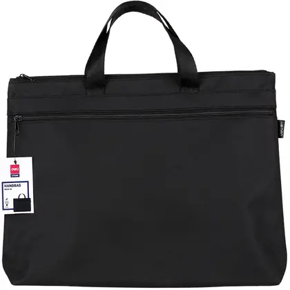 Портфель Deli А4, 2 відділення текстиль, Чорний, (EB55022)
