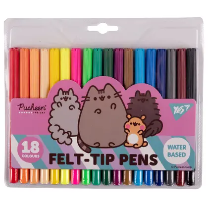 Фломастеры YES в наборе, 18 цветов, Pusheen, (650550)