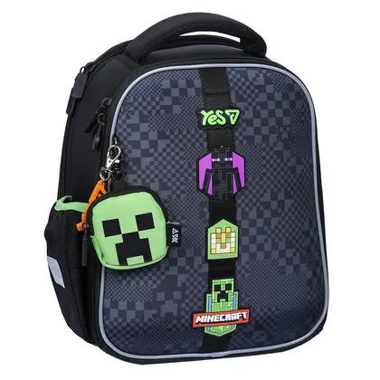 Шкільний рюкзак YES каркасний, Чорний, Minecraft Adventure (550222)