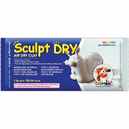 Полімерна глина самозастигаюча Mungyo Sculpt Dry 1 кг. самозастигаюча, Біла, (MW1000)