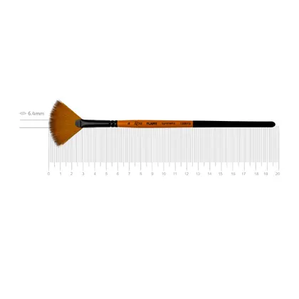 Кисть синтетика ROSA FLAME 1368FN веерная, №4, короткая ручка, (1368FN04)