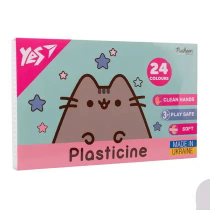 Пластилін YES 24 кольорів, 480 г. Pusheen (540685)