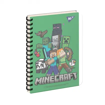 Зошит для записів YES В6, 144 аркуша на спіралі, клітинка, Minecraft (681977)