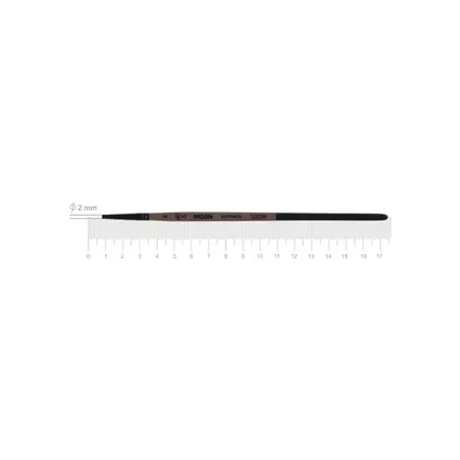 Пензель синтетичний ROSA MOON 1203R круглий №2 коротка ручка, (1203R02)