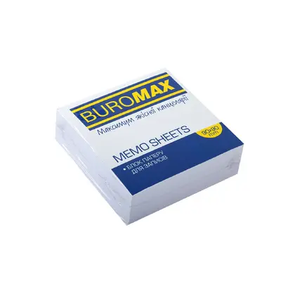 Папір для нотаток Buromax 90*90*30 мм. не склеєні, Білий, JOBMAX (BM.2209)