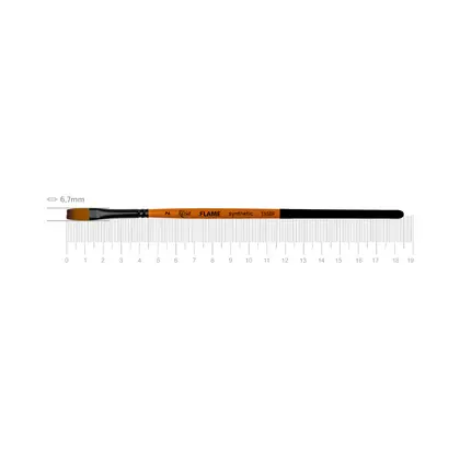 Кисть синтетика ROSA FLAME 1368F плоская, №2, короткая ручка, (1368F02)