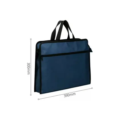 Портфель Deli 1 відділення з карманом текстиль, Синій, (63753 Blue)