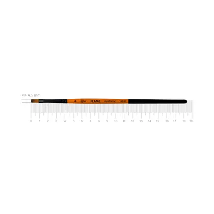 Пензель синтетичний ROSA FLAME 1368F плоский №0 коротка ручка, (1368F0)