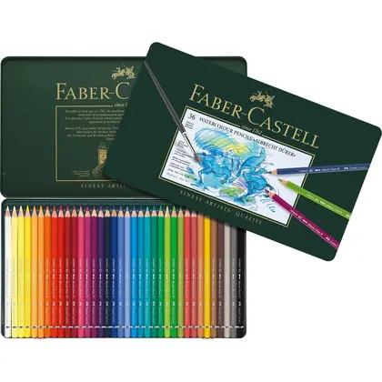 Акварельные карандаши в наборе Faber-Castell, 36 цветов, Albrecht Durer, металлический пенал, (117536)