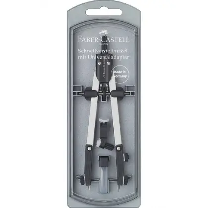 Циркуль Faber-Castell, до 340 мм., Quick-set compass, с универсальным адаптером 3,5 мм., (174035)