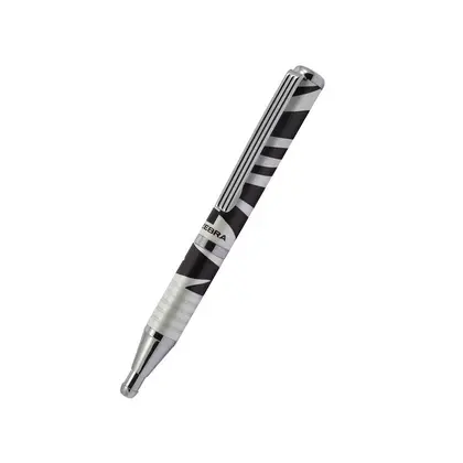 Ручка подарочная Zebra шариковая, SL-F1, Slide, металлическая, в футляре, Корпус зебра, (41864)