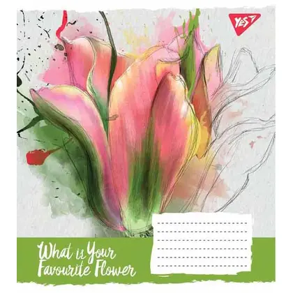Зошит шкільний YES 18 аркушів клітинка, YES FAVORITE FLOWER (763696)