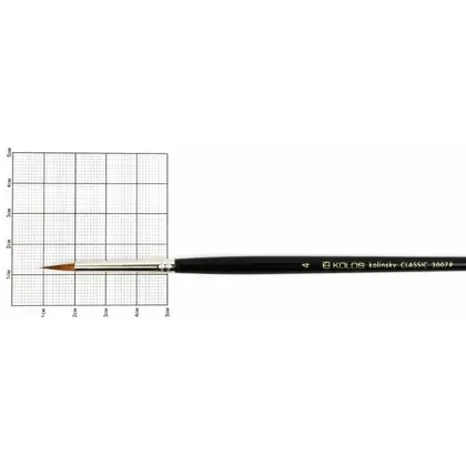 Пензель колонок Kolos Classic круглий №4 коротка ручка, 3007R (4230070R04)