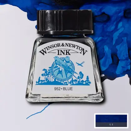 Туш Winsor&Newton 14 мл. Водна основа, Синій, Drawing Inks (1005032)