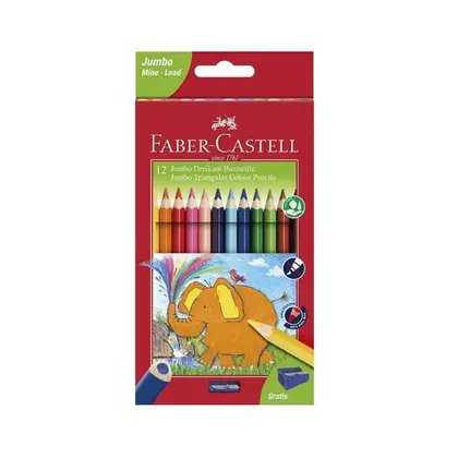 Кольорові олівці в наборі Faber-Castell 12 кольорів JUMBO, GRIP (116501)