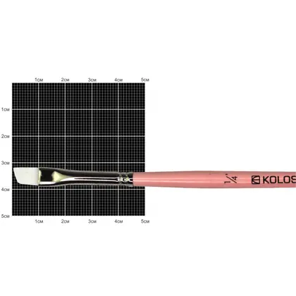 Кисть синтетика Kolos Flamingo скошенная, №1/4, короткая ручка, 1023A, (421023A14)