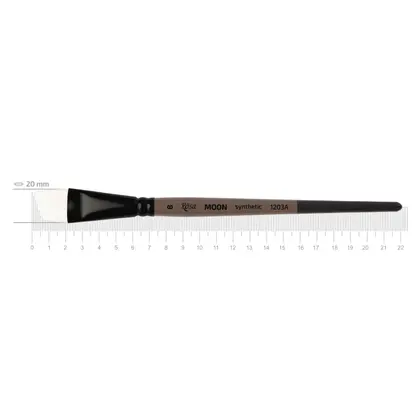 Пензель синтетичний ROSA MOON 1203A кутовий №8 коротка ручка, (1203A08)