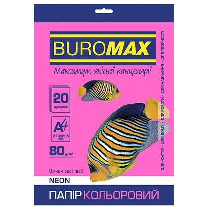 Бумага офисная в наборе, А4, 20 листов, 80 г/м2, 5 цветов, NEON (BM.2721520-99)