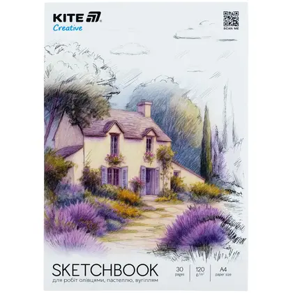 Скетчбук KITE А4, 30 аркушів для олівців, Creative (K-1278)