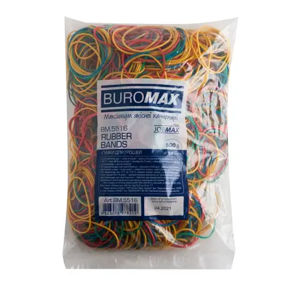 Резинки для денег Buromax, 500 г., Ассорти, JOBMAX (BM.5516)