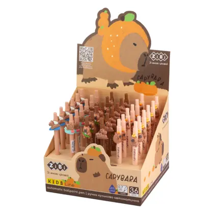 Ручка ZIBI шариковая, 0,7 мм., Capybara Toy, автоматическая, Синяя, (ZB.2106)