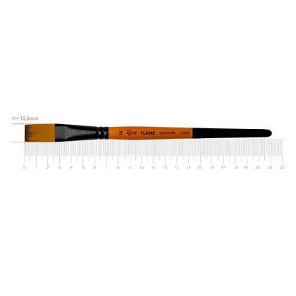 Пензель синтетичний ROSA FLAME 1368F плоский №16 коротка ручка, (1368F16)