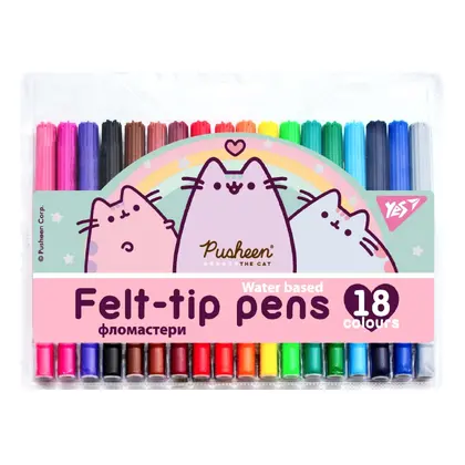 Фломастеры YES, 18 цветов, , Pusheen (650533)