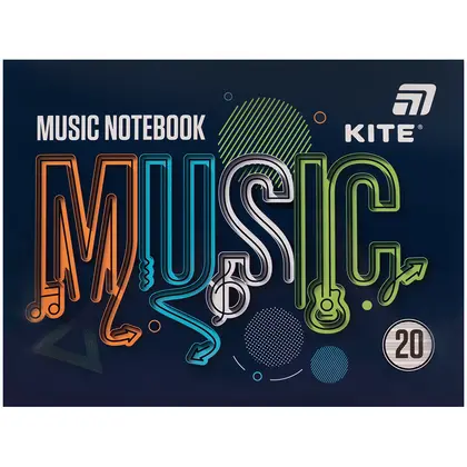Нотная тетрадь KITE, А5, 20 листов, MUSIC, (K26-405)