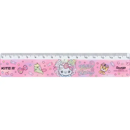 Линейка KITE, 15 см., Hello Kitty, (HK24-090-2)