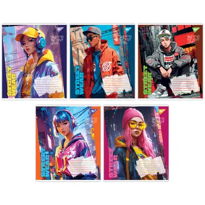 Тетрадь школьная YES, 36 листов, Street wear, клетка, (767071)