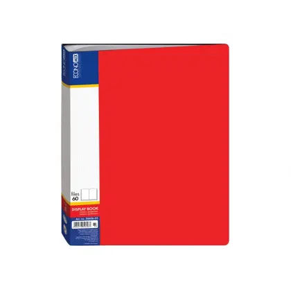 Папка с файлами Economix, А4, 60 файлов, пластиковая, красная, (Е30606-03)