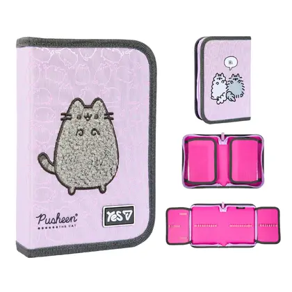 Пенал шкільний YES 1 відділення твердий, Рожевий, Pusheen Delicacy (533741)