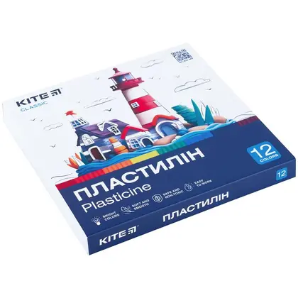 Пластилин Kite Classic 12 цветов, 240 г. (K-1086)