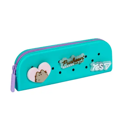 Пенал шкільний YES 1 відділення Силікон, Блакитний, Pusheen Summer (533842)