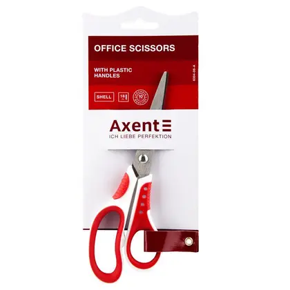 Ножиці офісні Axent 18 см. сталь, Червоно-Білі, Shell (6304-06-A)