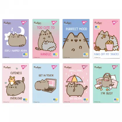 Блокнот YES А7, 48 аркушів клітинка, Pusheen (152111)