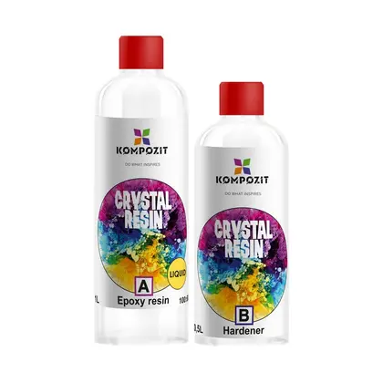 Епоксидна смола Kompozit 1 кг. + 0,5 кг. двокомпонентна, CRYSTAL RESIN EPOXY (001756)