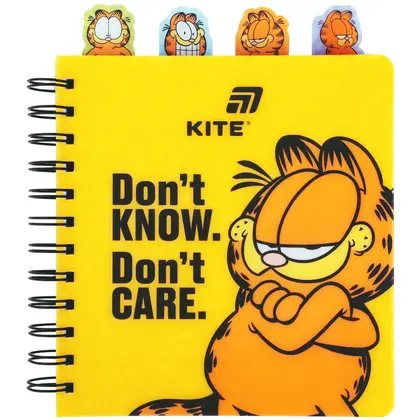 Блокнот KITE 80 аркушів клітинка, на спіралі, Garfield (GF26-278)