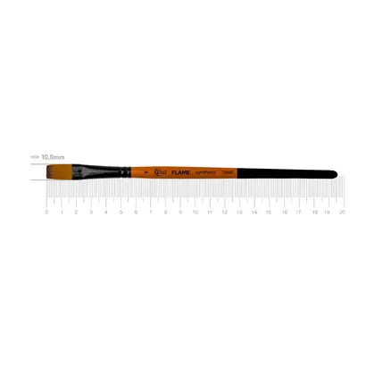 Кисть синтетика ROSA FLAME 1368F плоская, №7, короткая ручка, (1368F07)