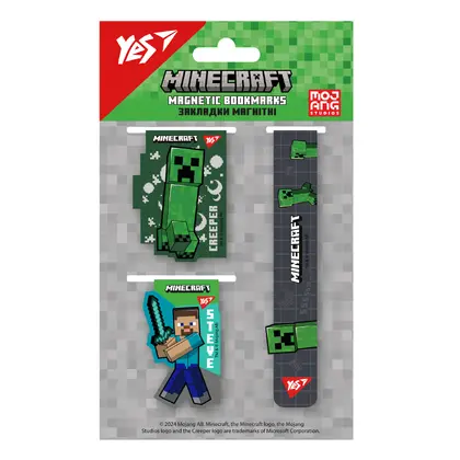 Закладки для підручників YES 3 шт. магнітні, Minecraft.Boom (708345)