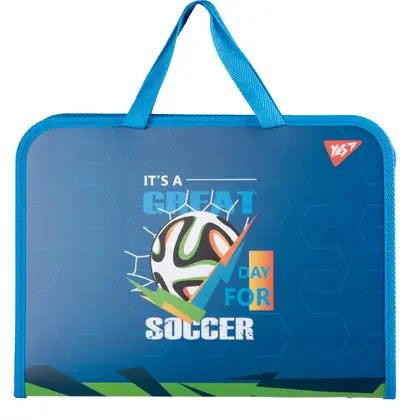 Папка-портфель YES, 26*35 см., Football, на молнии, (492241)